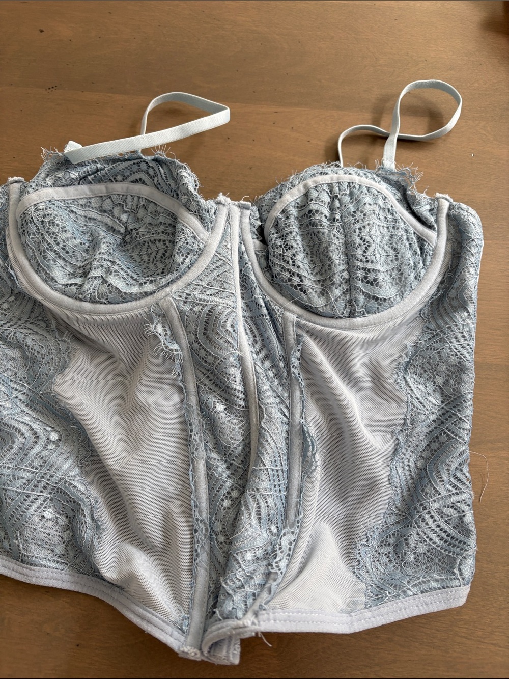 Garage Pale Blue Lace Bustier